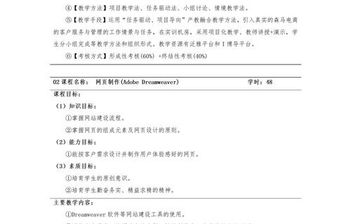 电子商务专业版培养方案