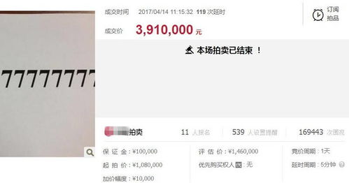 尾号‘8个7’手机号拍出320万元背后的故事与启示
